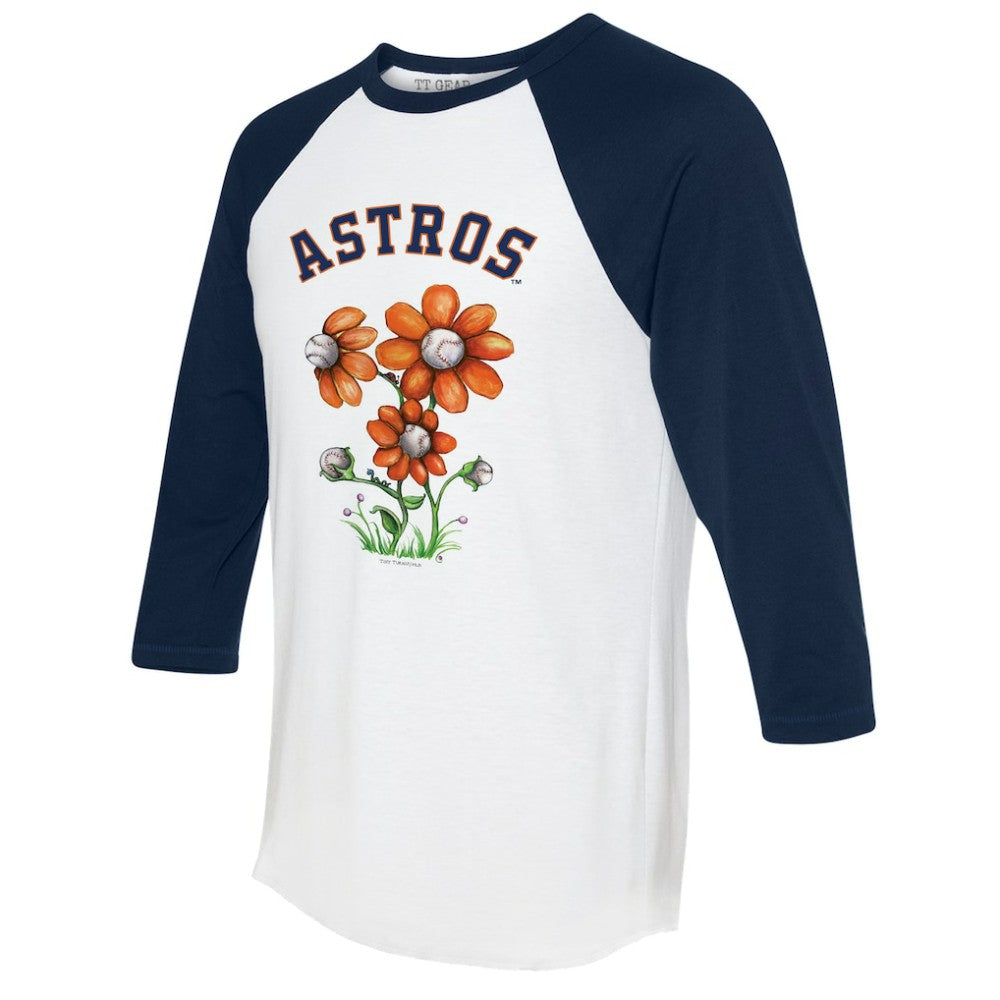 Houston Astros Tiny Turnip Women's Blooming Baseballs 3/4-Sleeve Raglan T-Shirt for sale