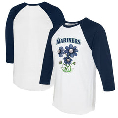Seattle Mariners Tiny Turnip Women's Blooming Baseballs 3/4-Sleeve Raglan T-Shirt Sale