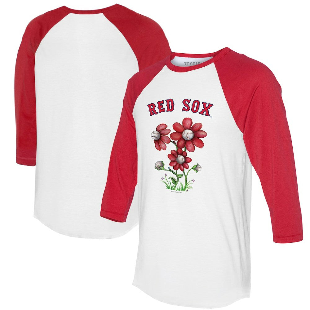 Boston Red Sox Tiny Turnip Women's Blooming Baseballs 3/4-Sleeve Raglan T-Shirt Outlet