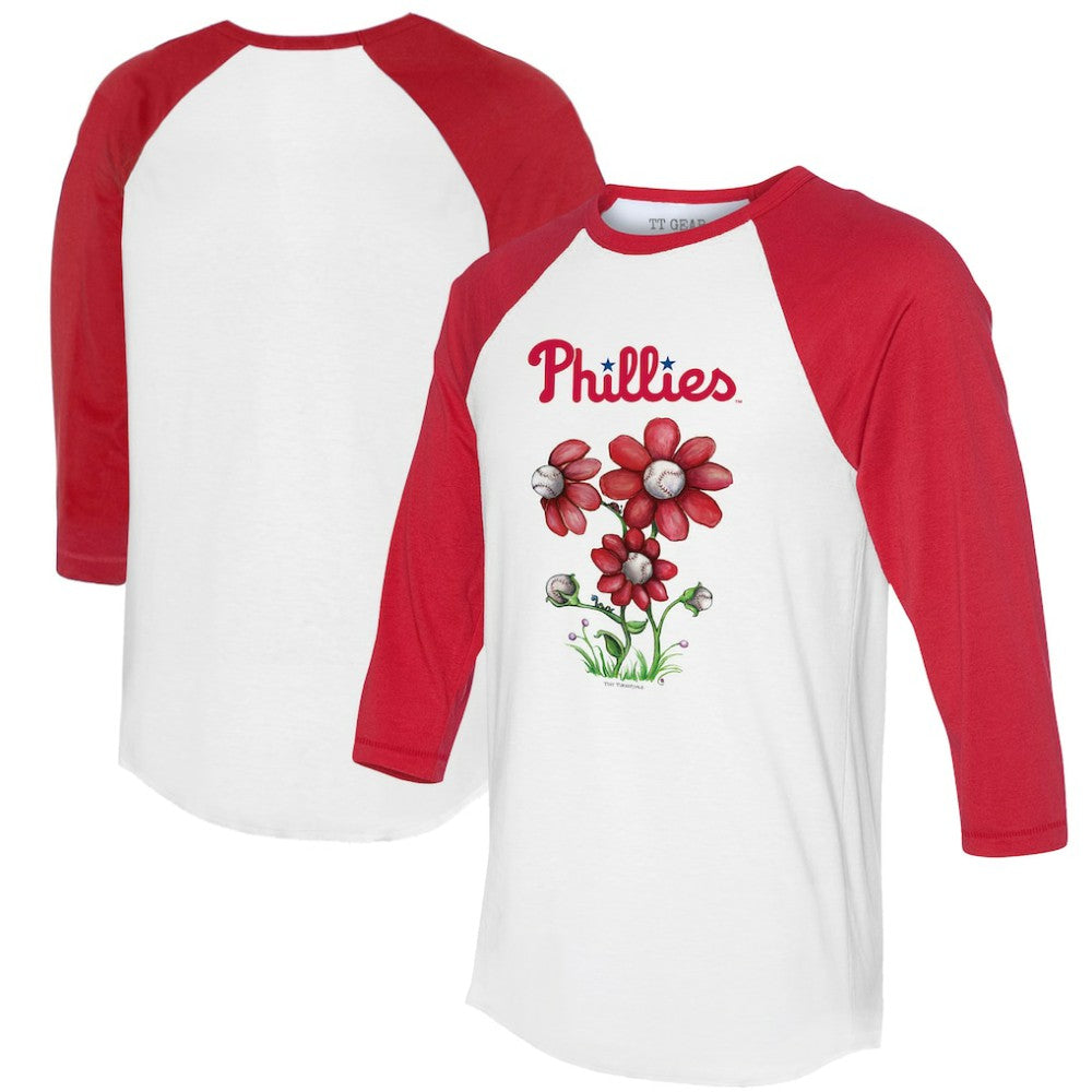Philadelphia Phillies Tiny Turnip Women's Blooming Baseballs 3/4-Sleeve Raglan T-Shirt Discount