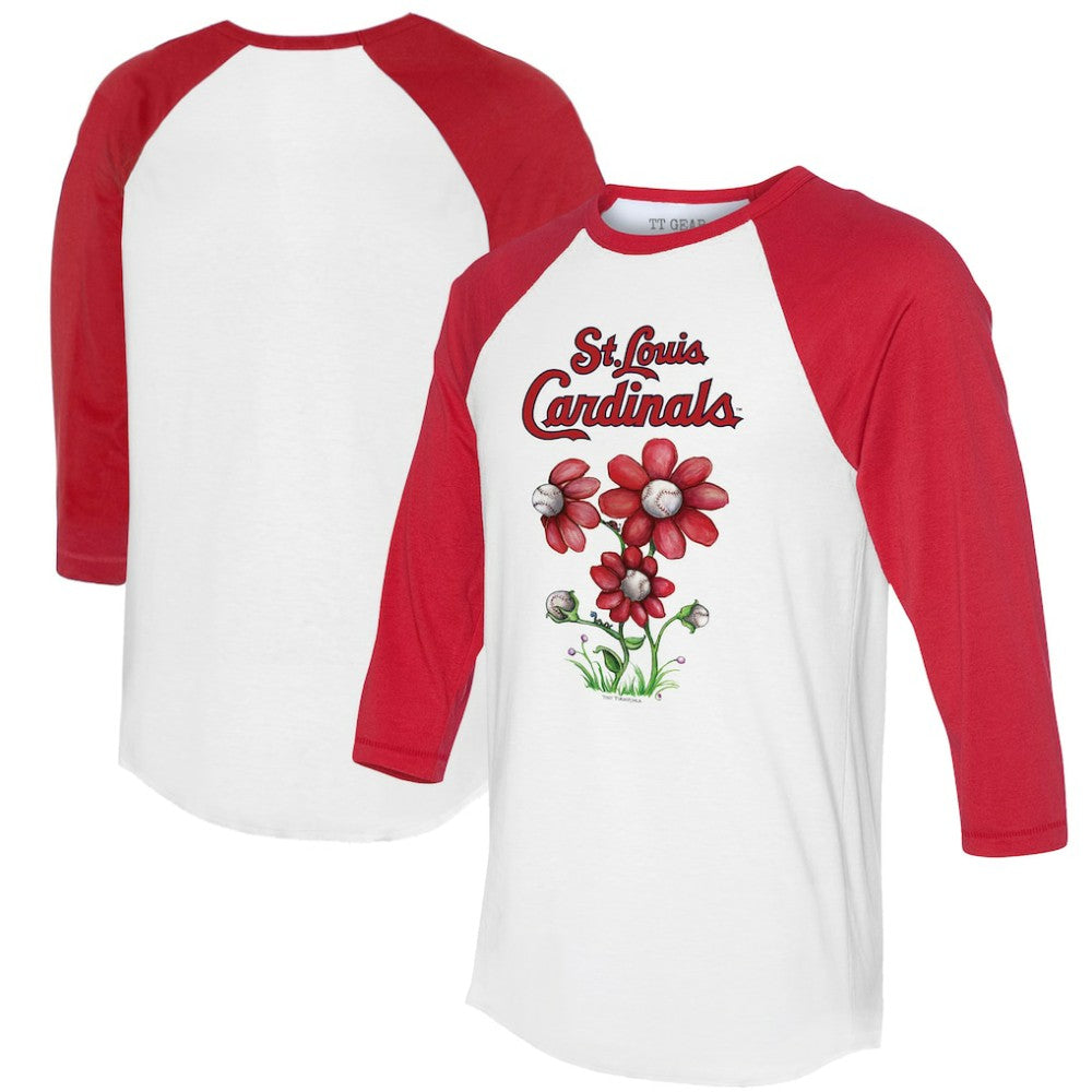 St. Louis Cardinals Tiny Turnip Women's Blooming Baseballs 3/4-Sleeve Raglan T-Shirt Sale