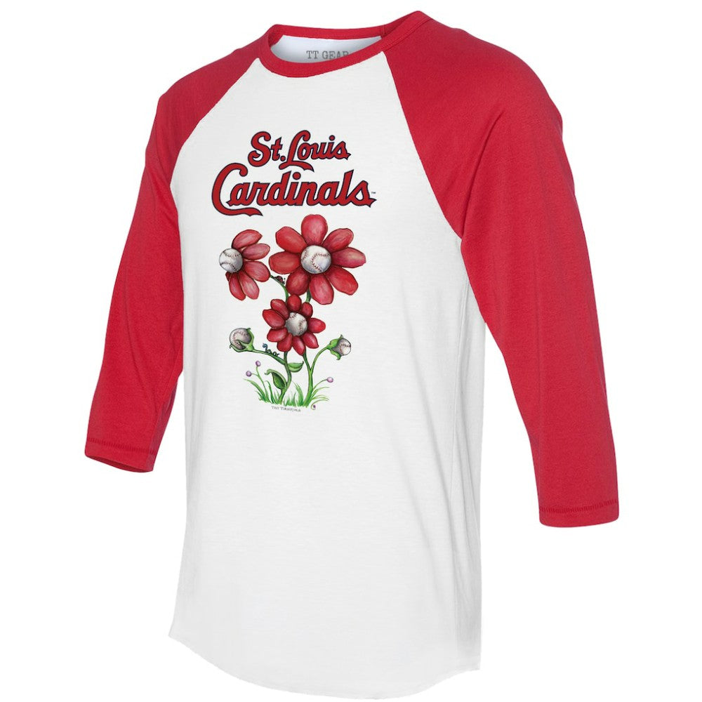 St. Louis Cardinals Tiny Turnip Women's Blooming Baseballs 3/4-Sleeve Raglan T-Shirt Sale