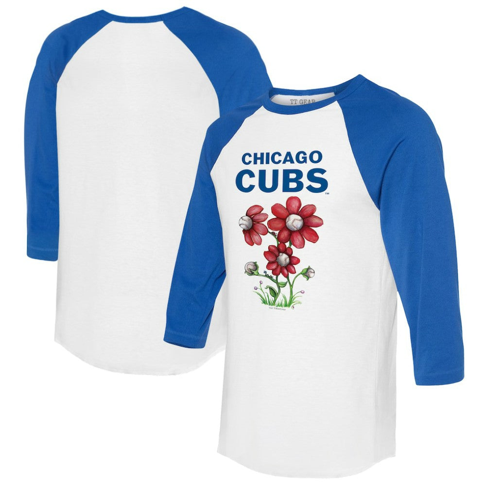 Chicago Cubs Tiny Turnip Women's Blooming Baseballs 3/4-Sleeve Raglan T-Shirt Online