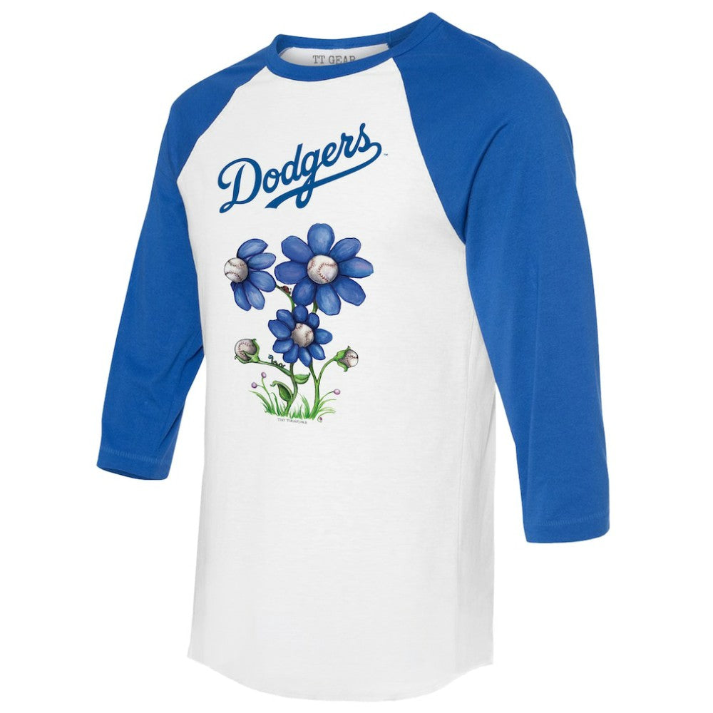 Los Angeles Dodgers Tiny Turnip Women's Blooming Baseballs 3/4-Sleeve Raglan T-Shirt Discount