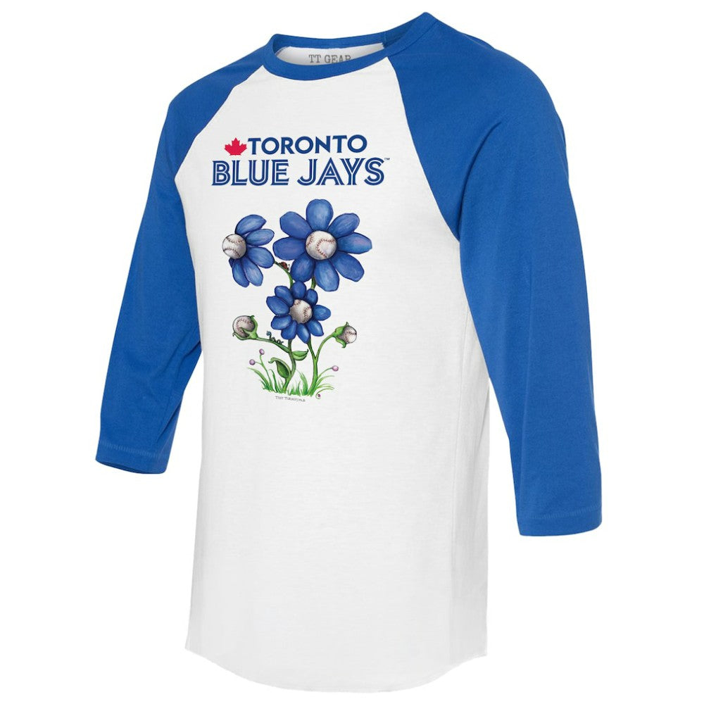 Toronto Blue Jays Tiny Turnip Women's Blooming Baseballs 3/4-Sleeve Raglan T-Shirt Online