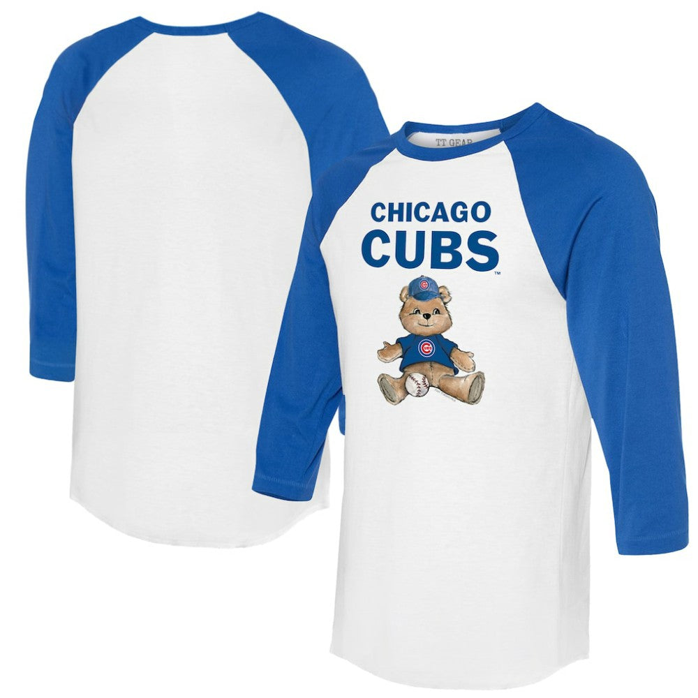 Chicago Cubs Tiny Turnip Women's Teddy Boy 3/4-Sleeve Raglan T-Shirt Outlet
