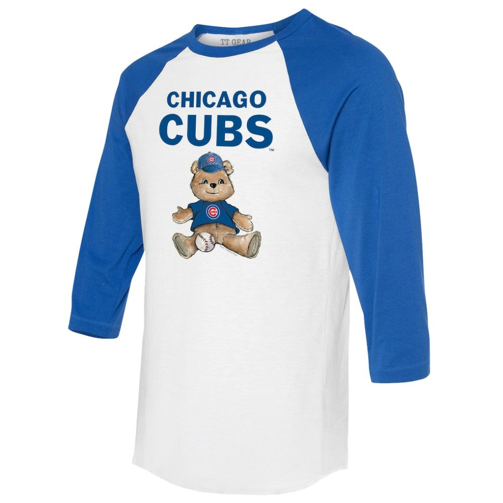 Chicago Cubs Tiny Turnip Women's Teddy Boy 3/4-Sleeve Raglan T-Shirt Outlet