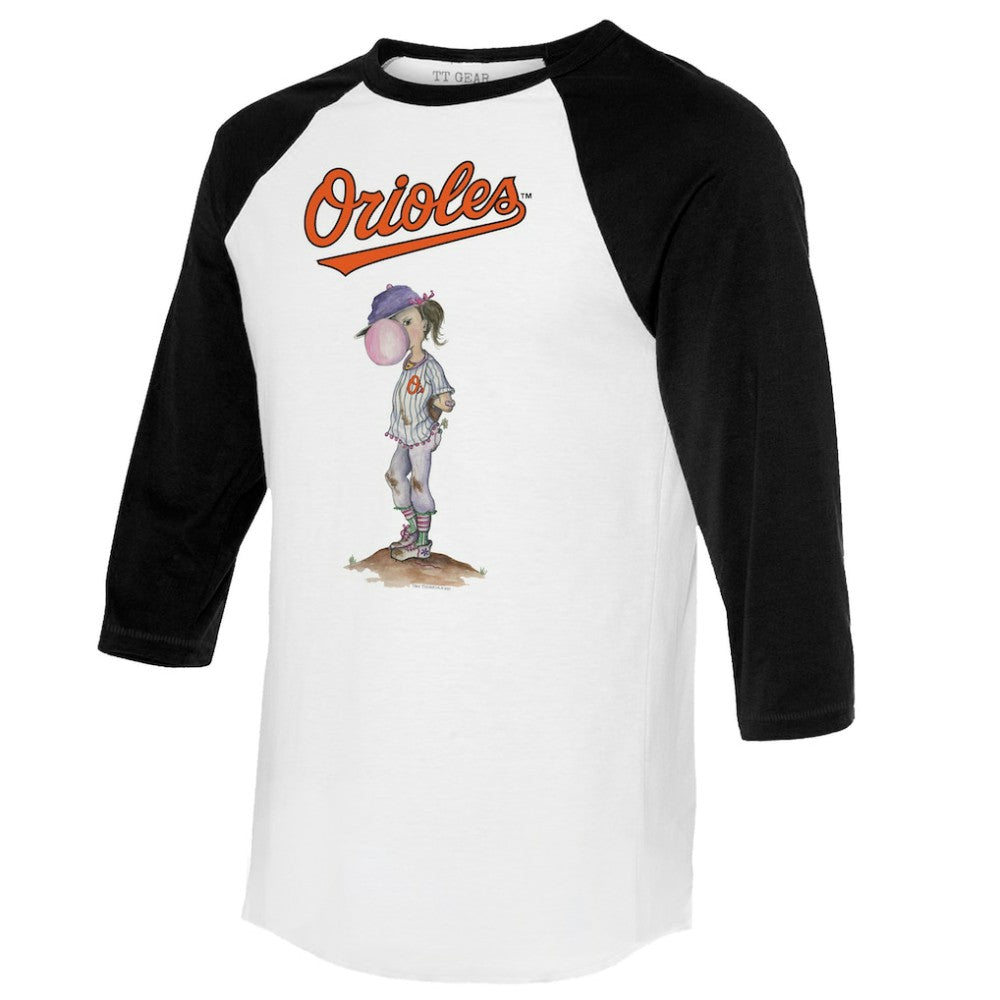 Baltimore Orioles Tiny Turnip Women's Bubbles 3/4-Sleeve Raglan T-Shirt for sale