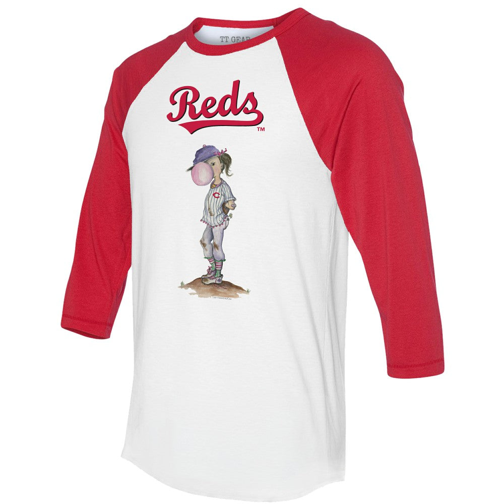 Cincinnati Reds Tiny Turnip Women's Bubbles 3/4-Sleeve Raglan T-Shirt Discount