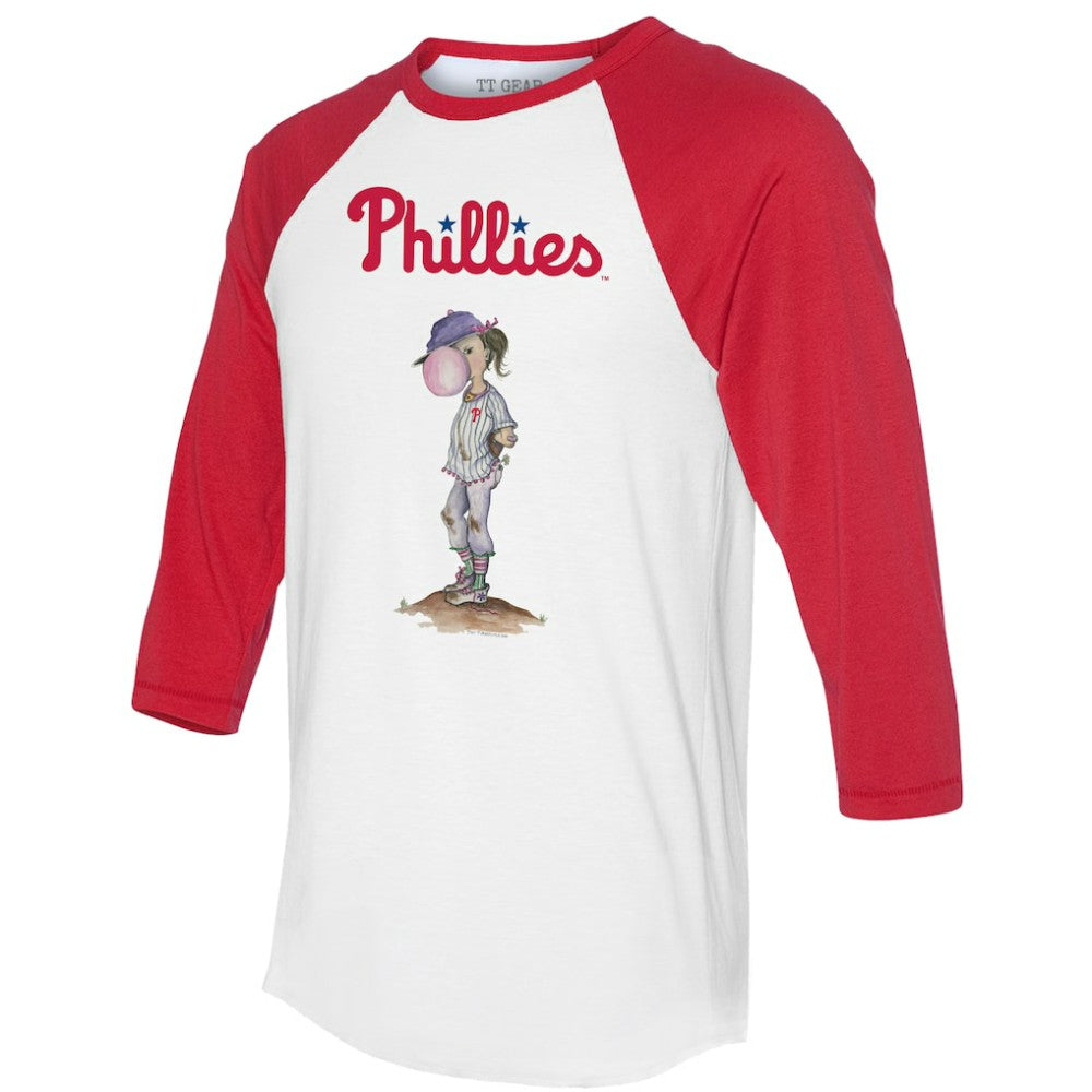 Philadelphia Phillies Tiny Turnip Women's Bubbles 3/4-Sleeve Raglan T-Shirt Outlet