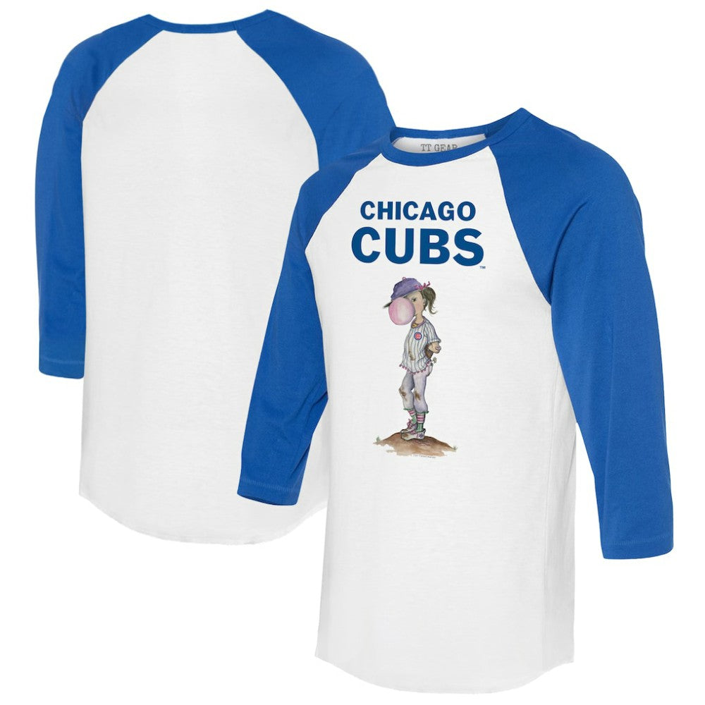 Chicago Cubs Tiny Turnip Women's Bubbles 3/4-Sleeve Raglan T-Shirt Online
