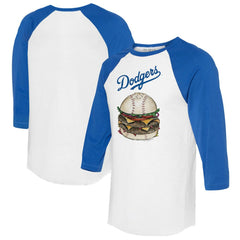 Los Angeles Dodgers Tiny Turnip Women's Burger 3/4-Sleeve Raglan T-Shirt for sale
