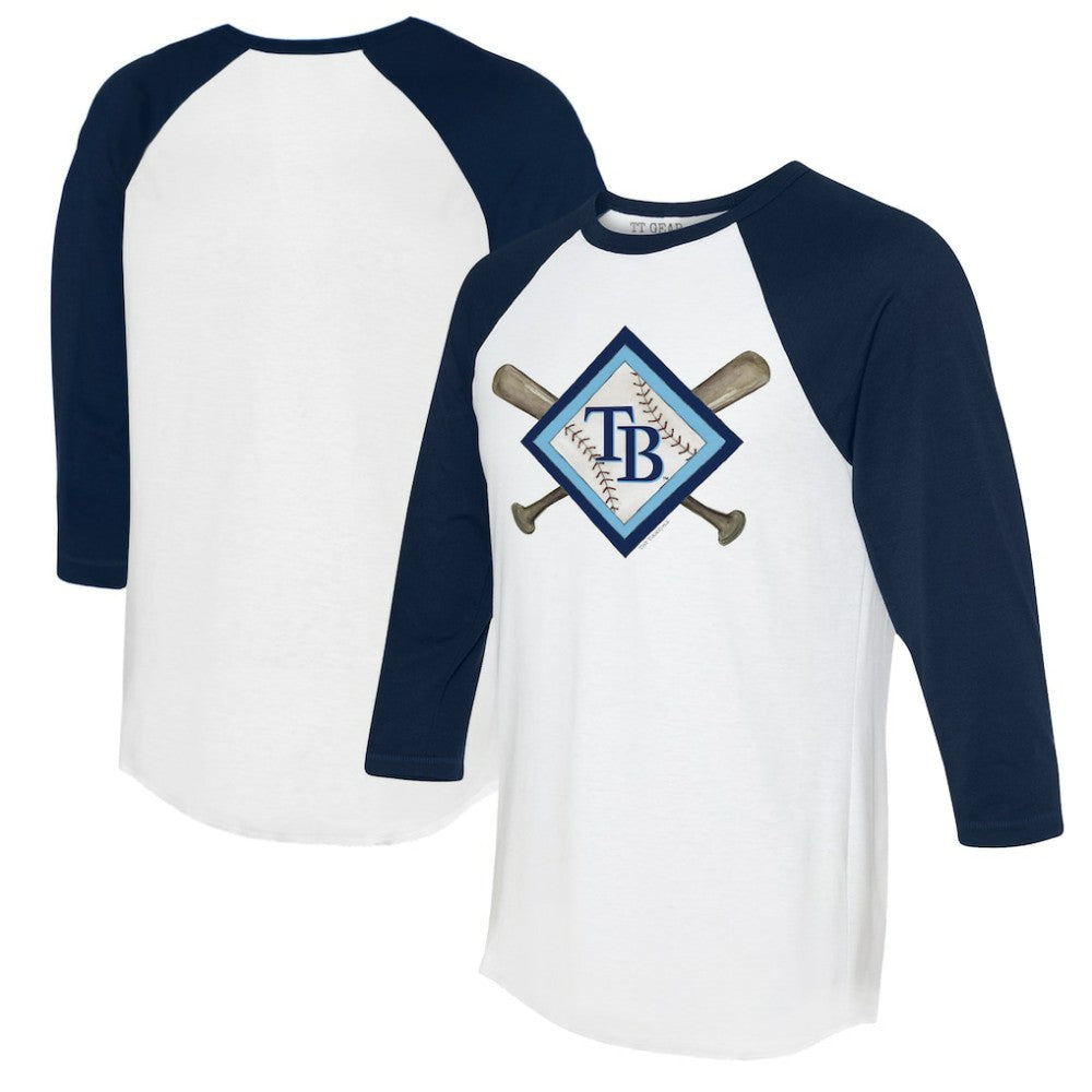 Tampa Bay Rays Tiny Turnip Women's Diamond Cross Bats 3/4-Sleeve Raglan T-Shirt Online