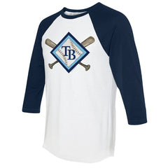 Tampa Bay Rays Tiny Turnip Women's Diamond Cross Bats 3/4-Sleeve Raglan T-Shirt Online
