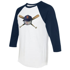 Detroit Tigers Tiny Turnip Women's Hat Crossbats 3/4-Sleeve Raglan T-Shirt Near Me