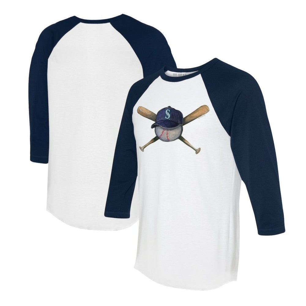 Seattle Mariners Tiny Turnip Women's Hat Crossbats 3/4-Sleeve Raglan T-Shirt for sale