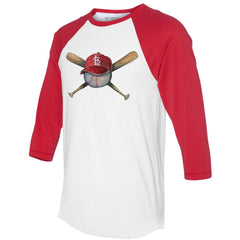 St. Louis Cardinals Tiny Turnip Women's Hat Crossbats 3/4-Sleeve Raglan T-Shirt Discount