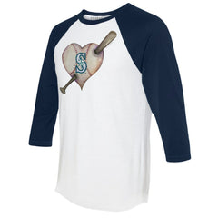 Seattle Mariners Tiny Turnip Women's Heart Bat 3/4-Sleeve Raglan T-Shirt Online