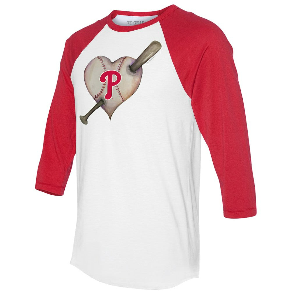 Philadelphia Phillies Tiny Turnip Women's Heart Bat 3/4-Sleeve Raglan T-Shirt Near Me