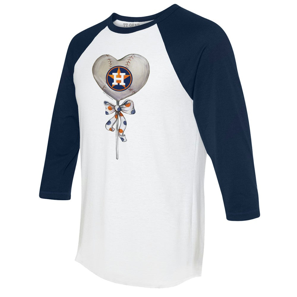 Houston Astros Tiny Turnip Women's Heart Lolly 3/4-Sleeve Raglan T-Shirt Sale