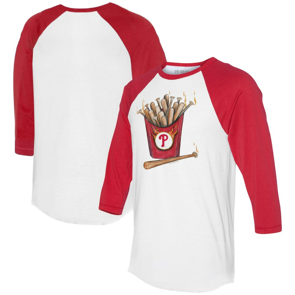 Philadelphia Phillies Tiny Turnip Women's Hot Bats 3/4-Sleeve Raglan T-Shirt Sale
