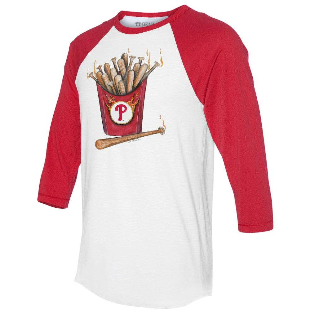 Philadelphia Phillies Tiny Turnip Women's Hot Bats 3/4-Sleeve Raglan T-Shirt Sale