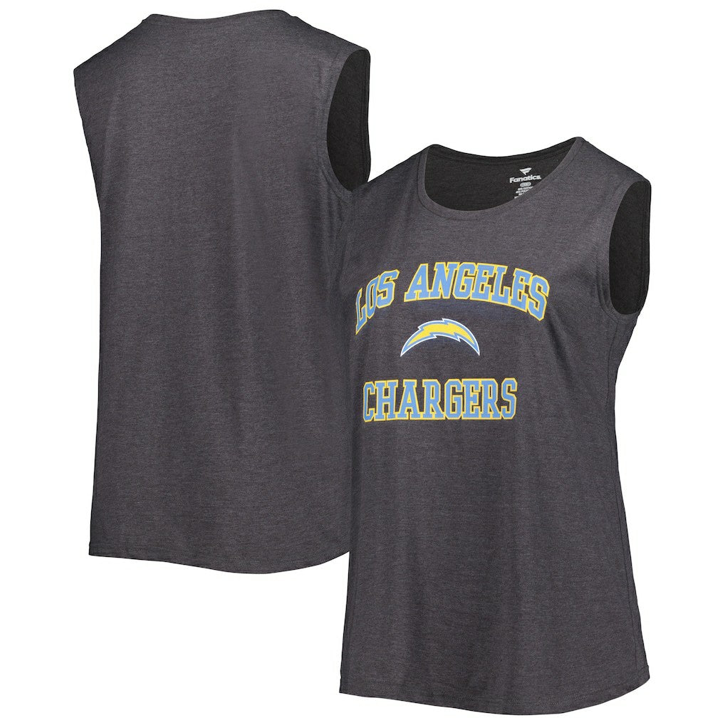 Los Angeles Chargers Women's Plus Size Tank Top - Heather Charcoal - Fanatics