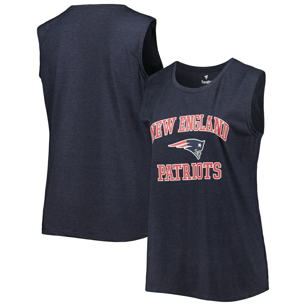 New England Patriots Women's Plus Size Tank Top - Heather Navy - Fanatics