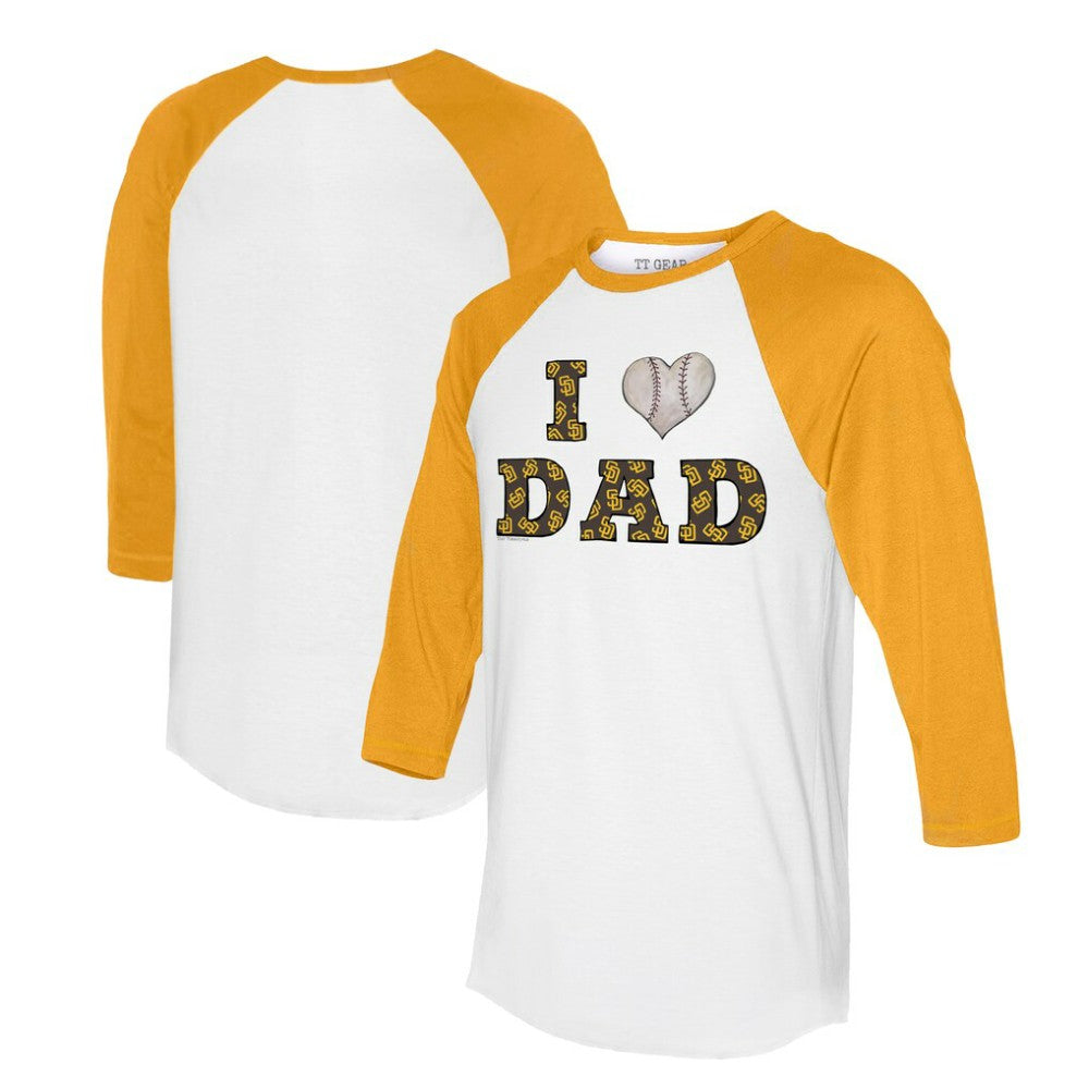 San Diego Padres Tiny Turnip Women's I Love Dad 3/4-Sleeve Raglan T-Shirt for sale
