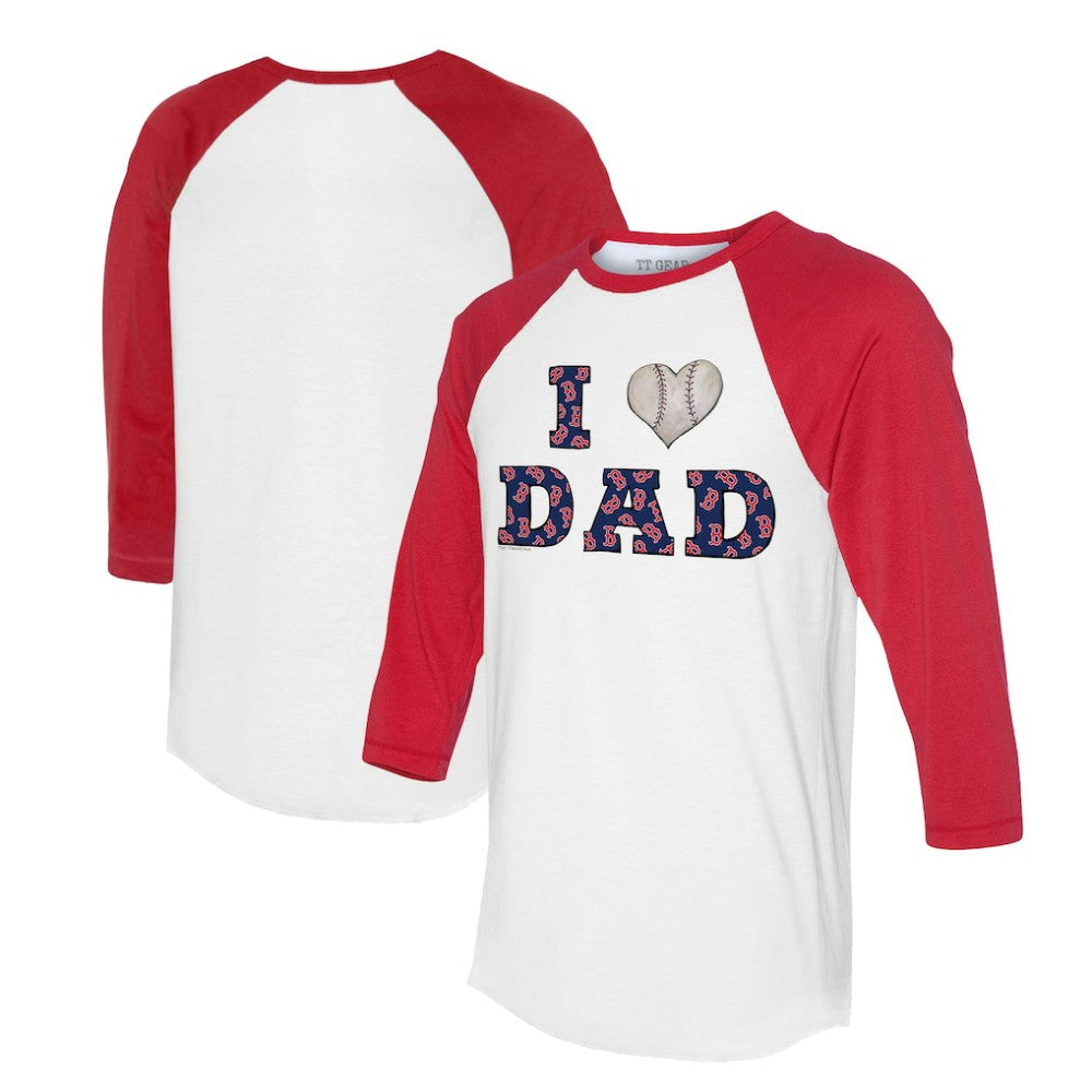 Boston Red Sox Tiny Turnip Women's I Love Dad 3/4-Sleeve Raglan T-Shirt Discount