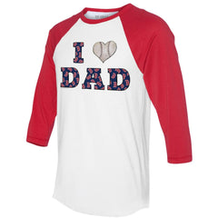 Boston Red Sox Tiny Turnip Women's I Love Dad 3/4-Sleeve Raglan T-Shirt Discount