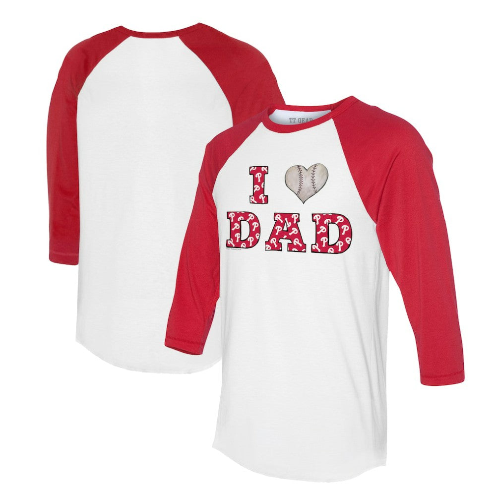Philadelphia Phillies Tiny Turnip Women's I Love Dad 3/4-Sleeve Raglan T-Shirt Discount