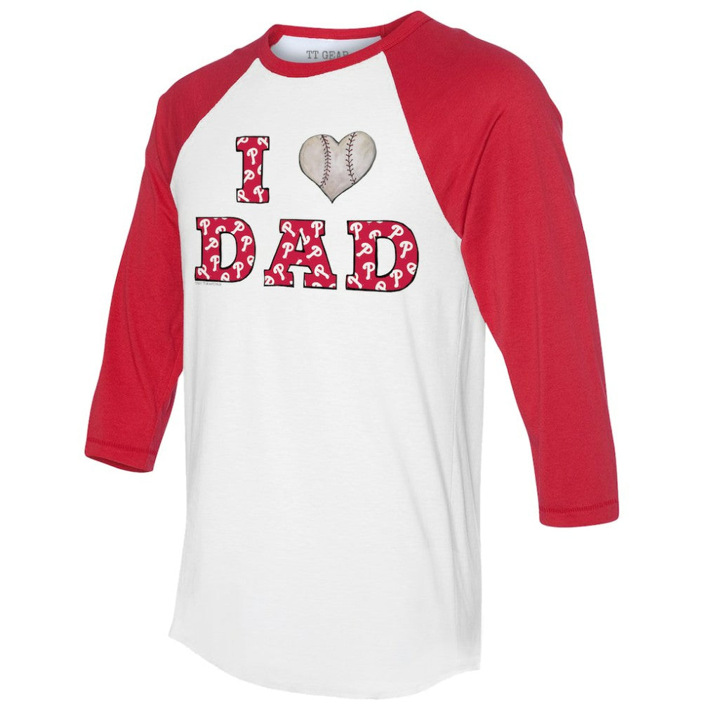 Philadelphia Phillies Tiny Turnip Women's I Love Dad 3/4-Sleeve Raglan T-Shirt Discount