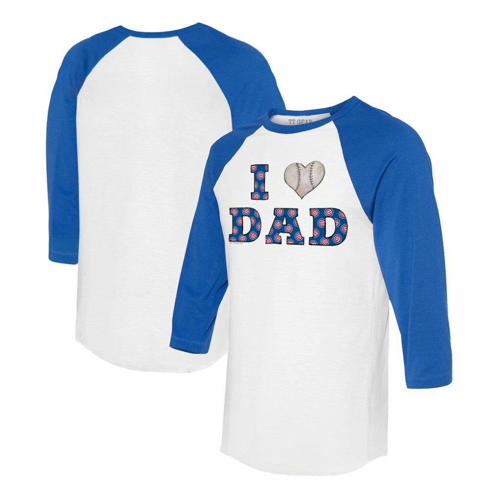 Chicago Cubs Tiny Turnip Women's I Love Dad 3/4-Sleeve Raglan T-Shirt Online