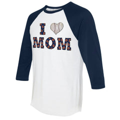 Detroit Tigers Tiny Turnip Women's I Love Mom 3/4-Sleeve Raglan T-Shirt for sale