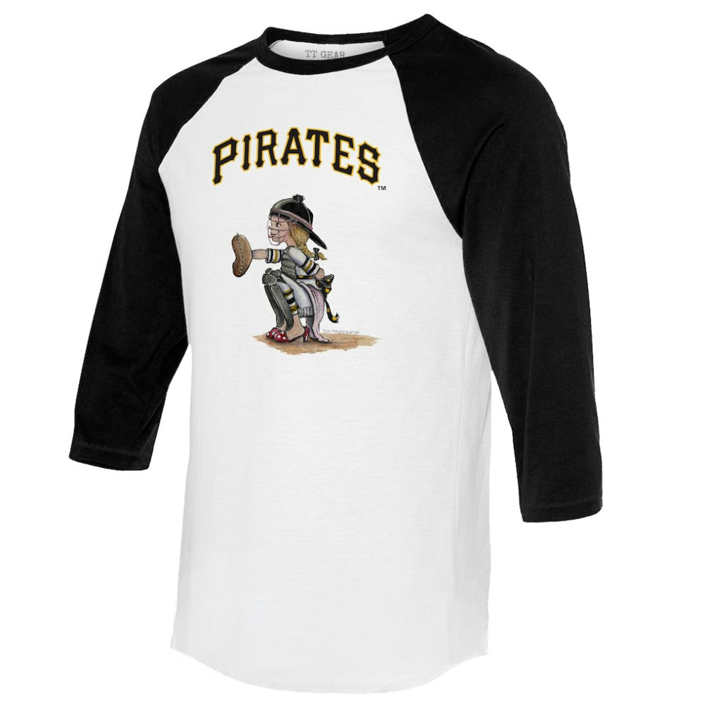 Pittsburgh Pirates Tiny Turnip Women's Kate 3/4-Sleeve Raglan T-Shirt Sale