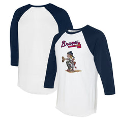 Atlanta Braves Tiny Turnip Women's Kate 3/4-Sleeve Raglan T-Shirt Outlet