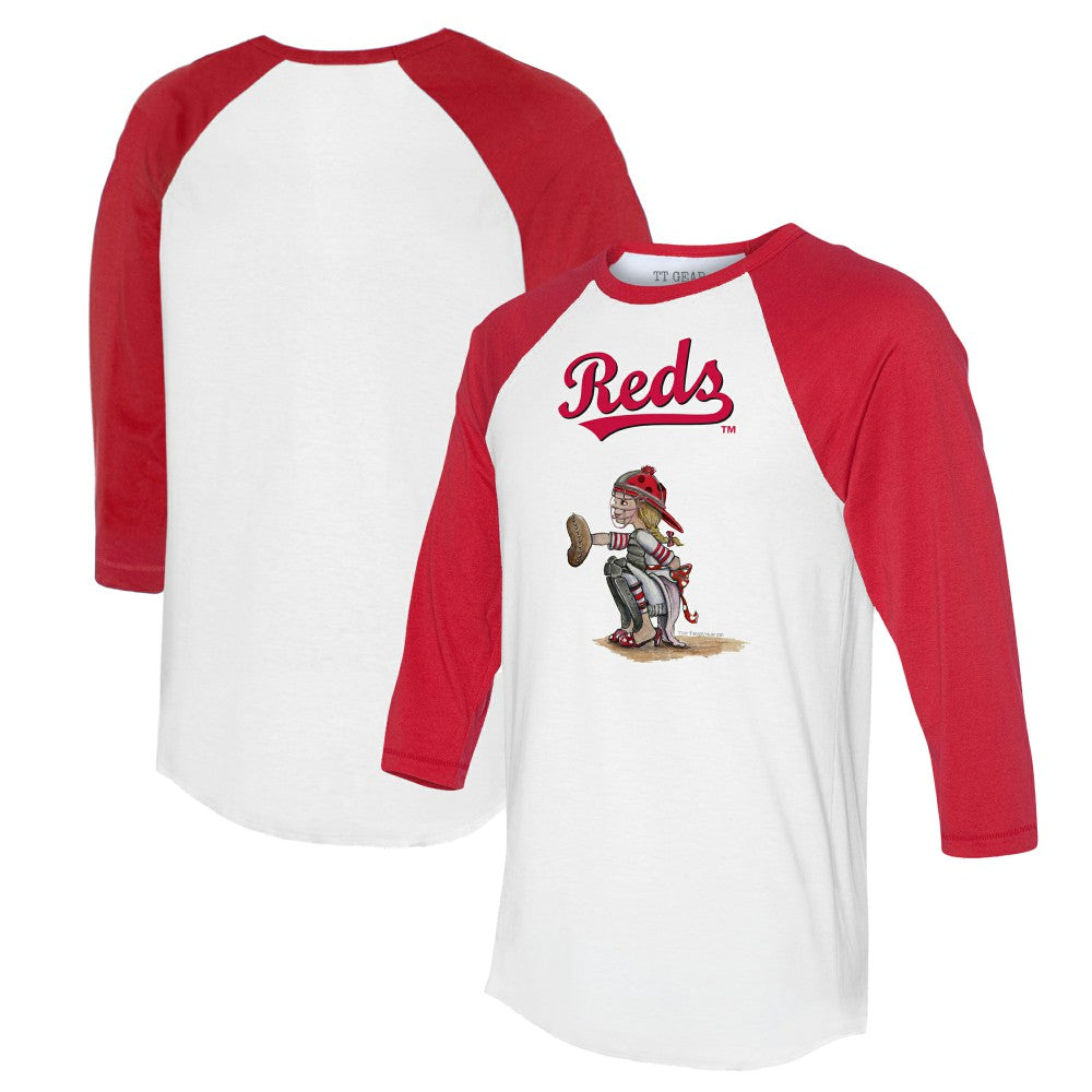 Cincinnati Reds Tiny Turnip Women's Kate 3/4-Sleeve Raglan T-Shirt Outlet