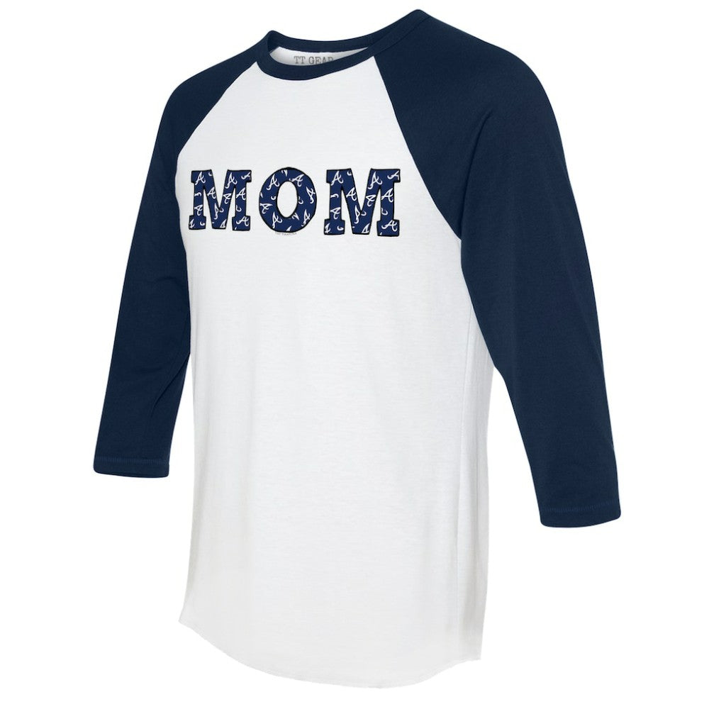 Atlanta Braves Tiny Turnip Women's Logo Mom 3/4-Sleeve Raglan T-Shirt Sale