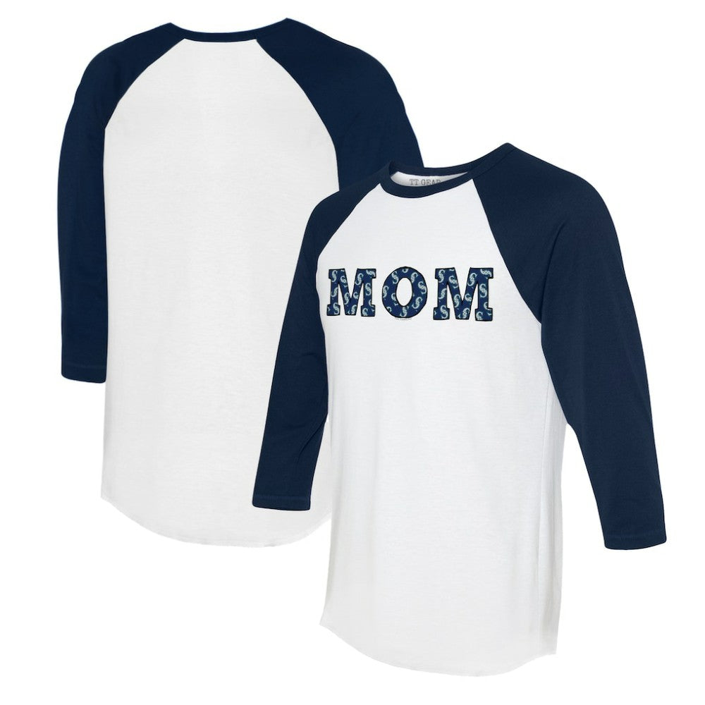 Seattle Mariners Tiny Turnip Women's Logo Mom 3/4-Sleeve Raglan T-Shirt Sale