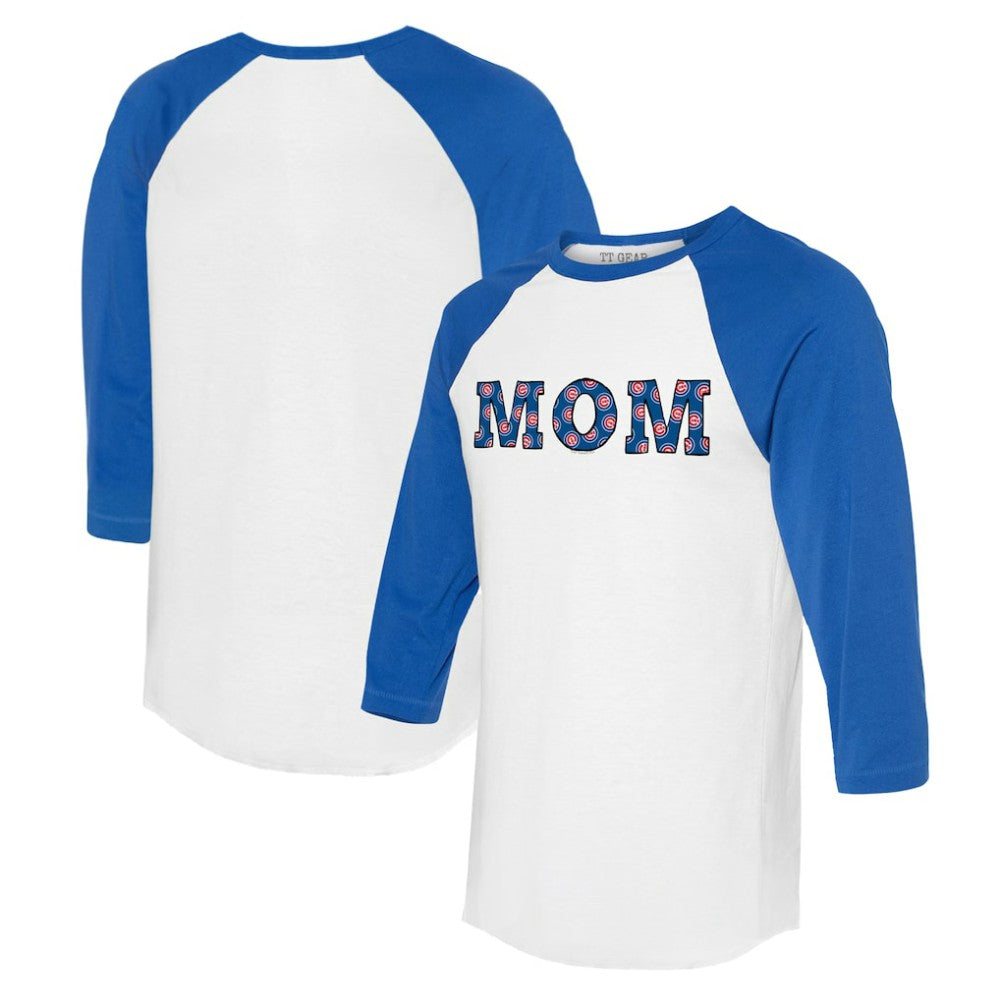 Chicago Cubs Tiny Turnip Women's Logo Mom 3/4-Sleeve Raglan T-Shirt Online