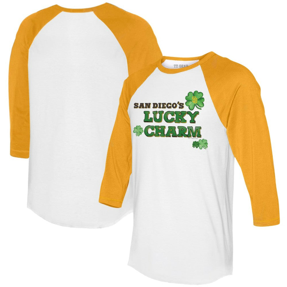 San Diego Padres Tiny Turnip Women's Lucky Charm 3/4-Sleeve Raglan T-Shirt Outlet