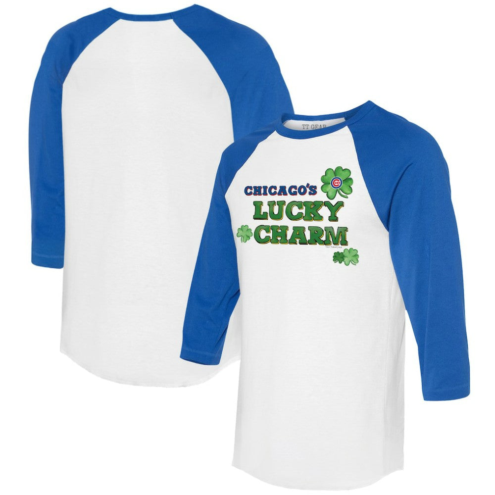 Chicago Cubs Tiny Turnip Women's Lucky Charm 3/4-Sleeve Raglan T-Shirt for sale