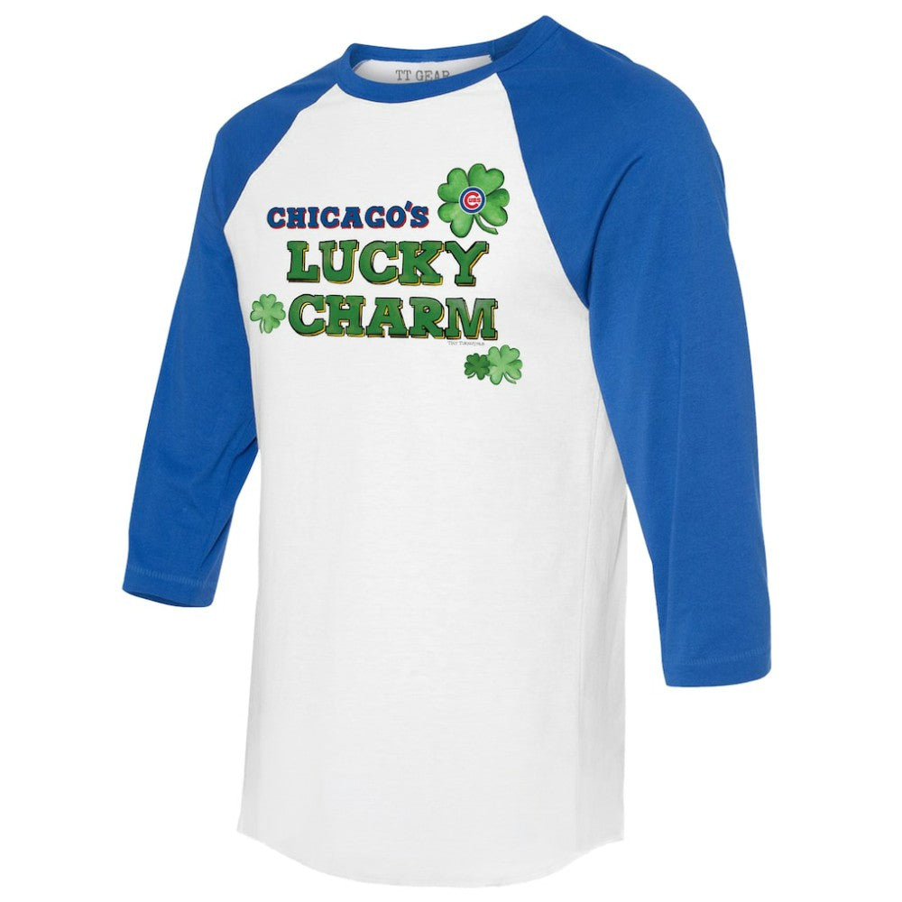 Chicago Cubs Tiny Turnip Women's Lucky Charm 3/4-Sleeve Raglan T-Shirt for sale