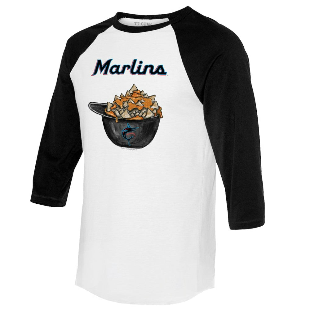 Miami Marlins Tiny Turnip Women's Nacho Helmet 3/4-Sleeve Raglan T-Shirt Online