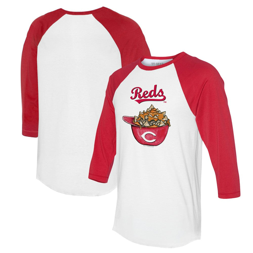 Cincinnati Reds Tiny Turnip Women's Nacho Helmet 3/4-Sleeve Raglan T-Shirt Sale