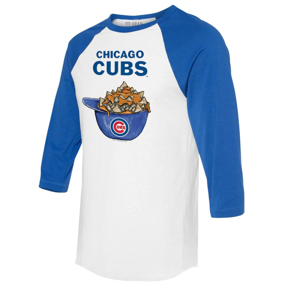 Chicago Cubs Tiny Turnip Women's Nacho Helmet 3/4-Sleeve Raglan T-Shirt for sale