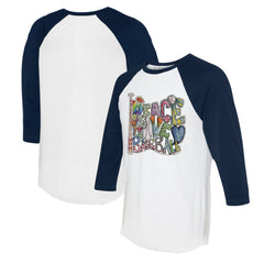 Seattle Mariners Tiny Turnip Women's Peace Love Baseball 3/4-Sleeve Raglan T-Shirt Online