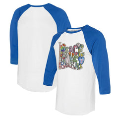 Texas Rangers Tiny Turnip Women's Peace Love Baseball 3/4-Sleeve Raglan T-Shirt Sale