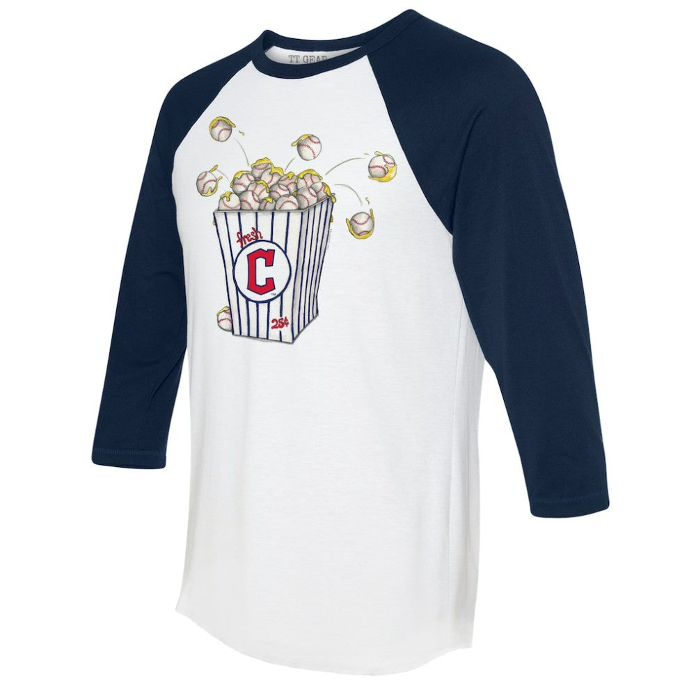 Cleveland Guardians Tiny Turnip Women's Popcorn 3/4-Sleeve Raglan T-Shirt Online